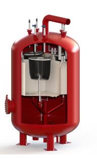 电蒸汽锅炉采用机械式螺杆给料装置，实现了机械化的燃料供应(图1)